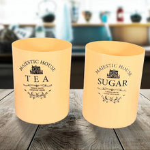 Accurate Seal Tea Sugar Coffee Container, Plastic Damru Shaped Tea, Coffee, Sugar Canisters Jar, New Airtight Food Seal Containers for Salt, Dry Fruit, Grocery 2 Section (800 ML Approx) - Justgrabit Inc.