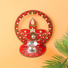 Handcrafted Wooden Decorative Diya Stand (1 Pc) - Justgrabit Inc.
