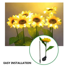 2 Pc Outdoor Solar Sunflower Lights Intelligent Light Control Waterproof Garden Landscape Stake Light - Justgrabit Inc.