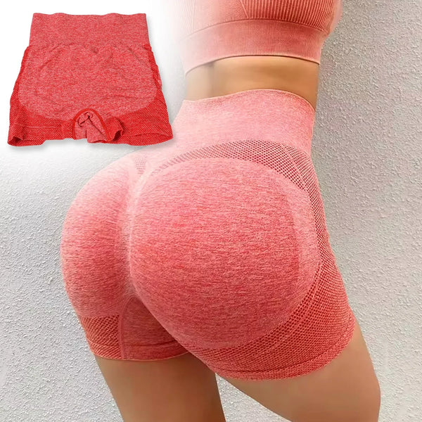 High Elastic Peach hip Lifting Yoga Shorts Women's Running Sports High Fitness Athletic Waist Yoga Workout Yoga Pants / Shorts Elastic Dress Soft Yoga Pants / Shorts - Justgrabit Inc.