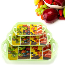 Serving Tray Set (Pack of 3 Pcs / Multicolor / Mix Size) - justgrabit.in | Just Grab It