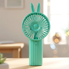 Cute Bunny Ear Design Portable USB Rechargeable Mini Handheld Fan (1 Pc) - justgrabit.in | Just Grab It