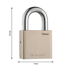 Heavy Steel Premium Square Padlock 70mm with 4 Keys Hardened Shackle for Doors - justgrabit.in | Just Grab It