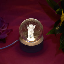 Moon 3D Crystal Ball Lamps with Base For Bedroom 3D Lamps (1 Pc) - justgrabit.in | Just Grab It
