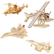 3D Wooden Aircraft Puzzle DIY Assembly Kit (Mix Design – 1 Set) - justgrabit.in | Just Grab It