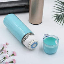 Stainless Steel Vacuum Bottle with Cup Lid Thermos for Hot Cold Drinks Travel Use 1 Pc - justgrabit.in | Just Grab It