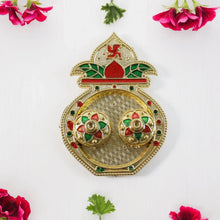 Decorative Plastic Kalash - Shape Double Kumkum Box (Mix Design, 1 Pc) - justgrabit.in | Just Grab It