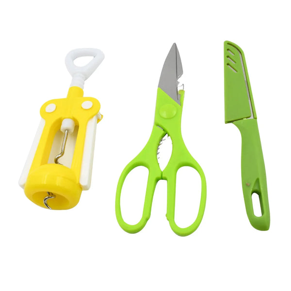 Multifunction Kitchen Tool Set – Stainless Steel & Plastic Knife and Scissors - Justgrabit Inc.