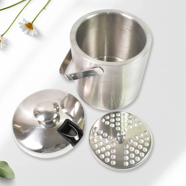 Stainless Steel Ice Buckets with Lid (1.3 Liters Approx) - justgrabit.in | Just Grab It