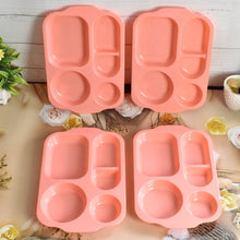 Unbreakable Plastic Food Plates / Biodegradable 5 Compartment Square Plate for Food - justgrabit.in | Just Grab It