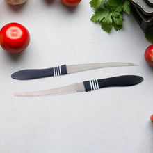 Premium Curved Serrated Stainless Steel Kitchen Knife Set (Mix Color & 2 Pc) - justgrabit.in | Just Grab It