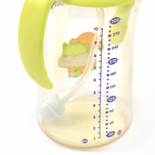 Plastic Baby Feeding Bottle with Handles, Cleaning brush & Straw (300 ML / 1 Pc) - justgrabit.in | Just Grab It