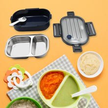 304 Stainless Steel Thermal Lunch Box Leakproof Food Storage Containers, 2 - Compartment Lunch Box, Lunch Box for Boys, Girls, Kids, School & Office (500ML) - justgrabit.in | Just Grab It