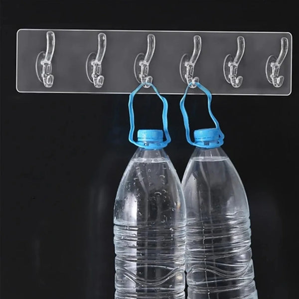 Adhesive Golden & Transparent Heavy Duty Wall Hook - justgrabit.in | Just Grab It