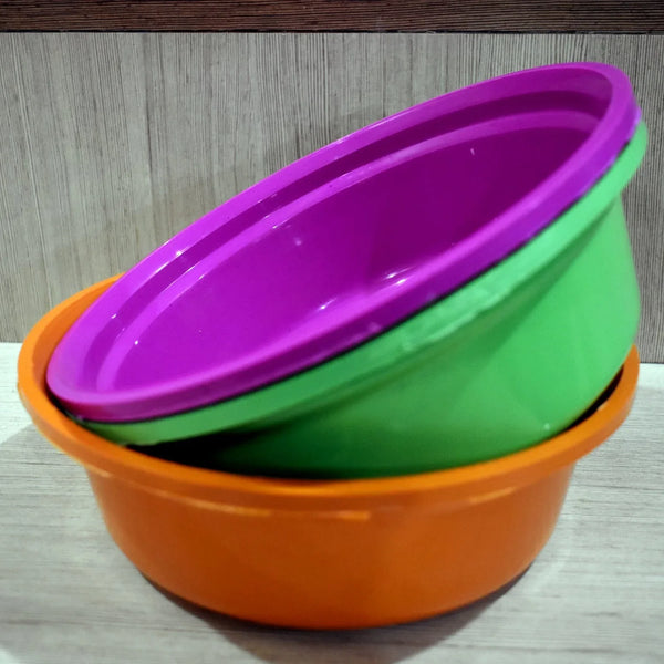 Household Storage Plastic Round Bowl / Tub / Basket / Bucket set - Pack of 3 - Justgrabit Inc.
