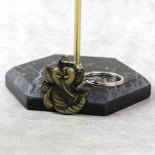 Ganesh Face Antique Black Metal Keychain (1 Pc) - justgrabit.in | Just Grab It