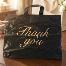 Premium Black Thank You Printed Plastic Carry Bag 30 × 39 Cm (1 Pc) - justgrabit.in | Just Grab It