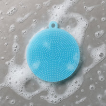 Sky Blue Silicone Dish Scrubber Sponge Mildew Free, Non Stick, Heat Resistant - justgrabit.in | Just Grab It