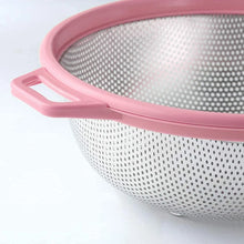 Stainless Steel Colander with Handle - Large Metal Mesh Basket Strainer (1 pc) - Justgrabit Inc.