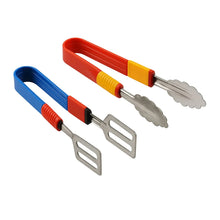 Stainless Steel Multipurpose Utility Tong / Serving Food Tongs / Tong for Kitchen and Bar / Frying, Clipping, Grilling Tong (2 Pcs Set) - Justgrabit Inc.