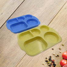 Divided Plates, 5 Compartments 32 CM Split Plates, Shatterproof Separating Plates For Kids And Adults, Microwave and Dishwasher Tableware Set, Multi - Colour, Modern (4 Pc Set) - justgrabit.in | Just Grab It