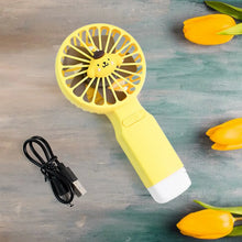 Cute Cartoon Handheld Fan with LED Light (1 Pc) - Justgrabit Inc.