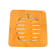 Square Bamboo Wood Table Place mat Hot Pot Cup Mat Tea Coaster(14×14 Cm / 1 Pc) - justgrabit.in | Just Grab It