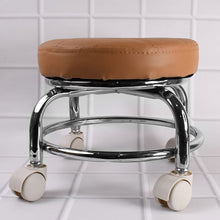 Heavy Duty Steel Base Round Rolling Stool with Wheels Pedicure Stool (1 pc) - justgrabit.in | Just Grab It