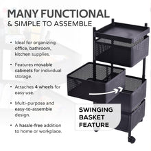 Metal Square High Quality Kitchen Trolley with Wheels (4 Layer / 1 Pc) - justgrabit.in | Just Grab It