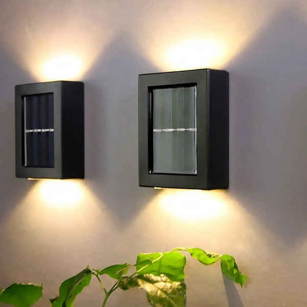Solar Wall Lights Small Fence Lights Solar Powered Up Down LED Porch Light Garden Lights Outdoor Solar Landscape Lights WaterProof Light (1 Pc) - Justgrabit Inc.