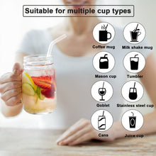 4 Pcs Reusable Glass Straws with 1 Cleaning Brushes - justgrabit.in | Just Grab It