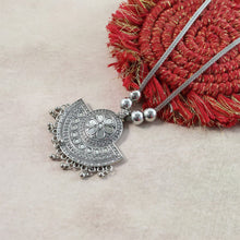 Oxidised Silver - Tone Traditional Long Necklace (1 Pc) - justgrabit.in | Just Grab It