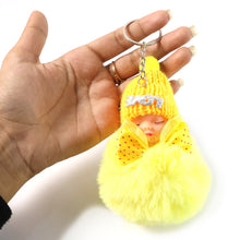 Cute Doll Plush Keychain with Soft Fur Ball (1 Pc) - justgrabit.in | Just Grab It