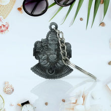 Lord Ganesha Sitting Design Silver Keychain (1 Pc) - justgrabit.in | Just Grab It