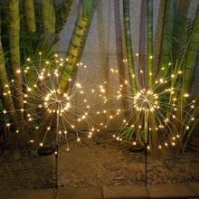 Solar Powered Warm White Starburst Firework Garden Light Set (2 Pc / 120 LED) - justgrabit.in | Just Grab It