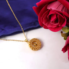 Traditional Gold - Tone Round Jhumka Pendant Chain Necklace (1 Pc) - justgrabit.in | Just Grab It