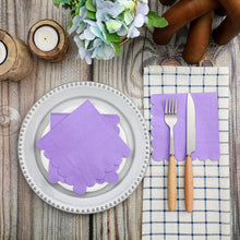 Lilac Scalloped Disposable Paper Napkin (23 x 23 cm / 120 Pc) - justgrabit.in | Just Grab It