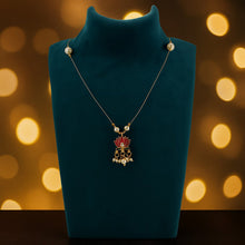 Traditional Lotus Motif Pendant Chain (1 Pc) - justgrabit.in | Just Grab It