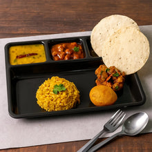 Plastic 4 - Compartment Rectangular Meal Serving Tray – Sectioned Dining Plate (1 Pc) - justgrabit.in | Just Grab It