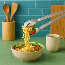 Stainless Steel Multipurpose Serving Tong – 2 - in - 1 Pasta & Salad Tong (1 Pc) - Justgrabit Inc.