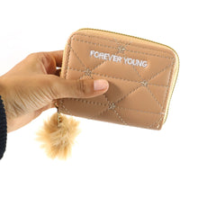 Stylish Kids Wallet with Soft Fur Zip Puller (1 Pc) - justgrabit.in | Just Grab It