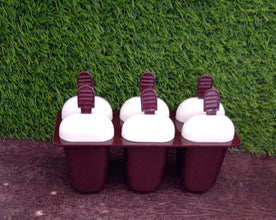 Plastic Ice Candy Maker Kulfi Maker Moulds Set with 6 Cups (Multicolour) - Justgrabit Inc.