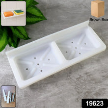 Wall Mounted Double Compartment Soap & Sponge Holder (1 Pc) - Justgrabit Inc.
