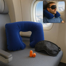3in1 Air Travel Kit with Pillow, Ear Buds & Eye Mask - Justgrabit Inc.