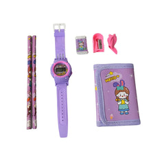 Stationery Set for Kids – 7 - in - 1 School Kit with Pencils, Eraser, Sharpener, Pouch & More (Pack of 7 Pcs) - Justgrabit Inc.