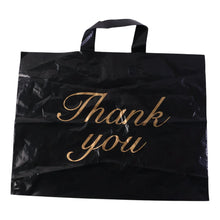 Large Black Thank You Printed Plastic Carry Bag (34 × 44 cm, 1 Pc) - justgrabit.in | Just Grab It