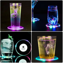 Colorful LED Cocktail Coaster, Round Ultra - Thin LED Drink Coaster (1 Pc) - justgrabit.in | Just Grab It