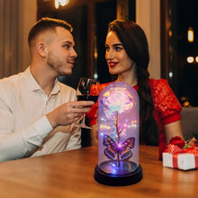 LED Light - Up Eternal Rose with Butterfly in Transparent Dome (1 Pc / Battery not Included) - Justgrabit Inc.