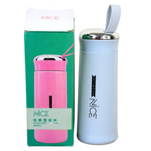 Water bottle 400ml leak proof, glass water bottle with (1 pc / Light Blue Color) - justgrabit.in | Just Grab It