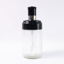 Clear Glass Spice Jar with Integrated Spoon & Airtight Lid (250ml Approx) - justgrabit.in | Just Grab It